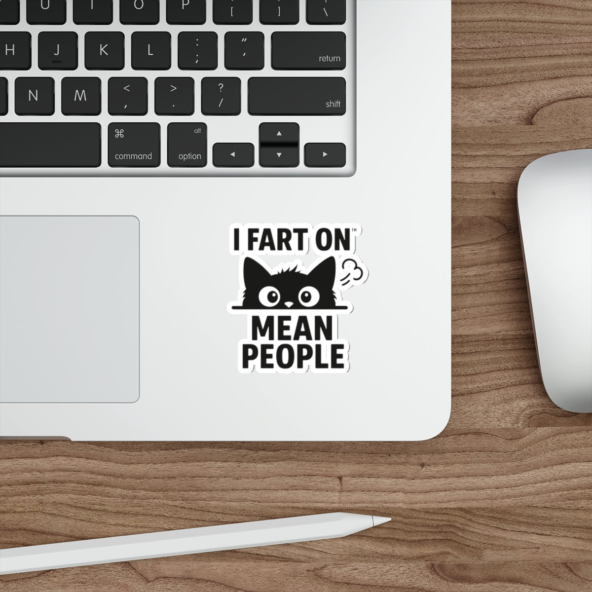 Funny Cat Die-Cut Stickers - I Fart On Mean People
